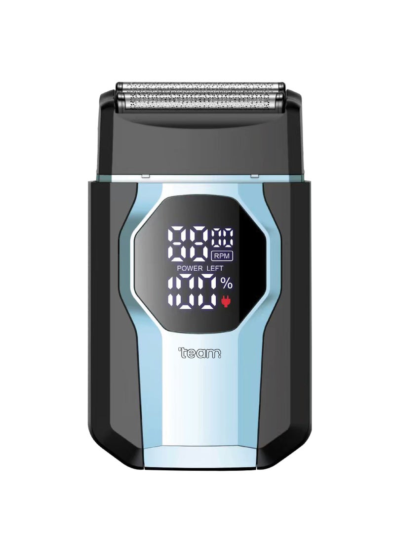 تيم Team  Dual Blade Gents Shaver for Men | USB‑C Rechargeable Electric Foil Shaver | LED Display | 2‑Speed 8000RPM | Li‑Ion Battery | 60‑Min Runtime | Dual Reciprocating Blades - Image 1