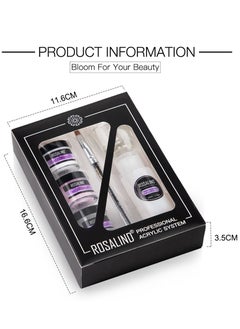 Rosalind 3 Color Acrylic Powder and Acrylic Liquid Professional Nail Art Set with Caving Pen and Glass Cup  - Image 3