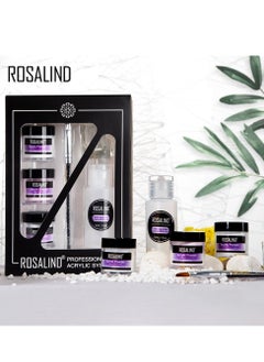 Rosalind 3 Color Acrylic Powder and Acrylic Liquid Professional Nail Art Set with Caving Pen and Glass Cup  - Image 2