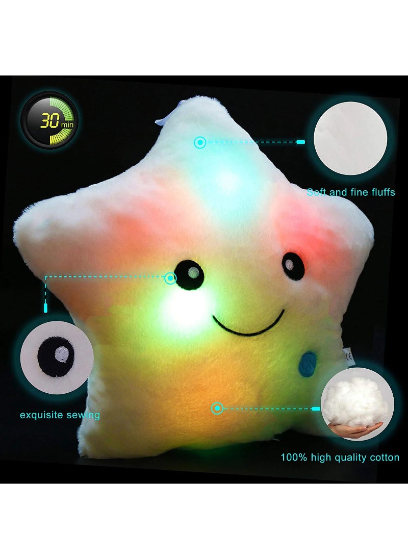 AROAQ Cute Led Light Star Plush Pillow Stuffed Soft Star Luminous Throw Pillow Cushion With Colorful Light Gift Pink  - Image 4