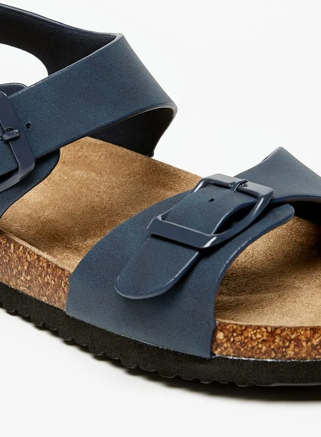 ال بي ال من شو اكسبرس Boy's Buckle Accented Sandals With Hook And Loop Closure
