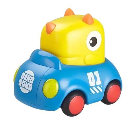 GRAPHENE Dinosaur Push and Go Toy Cars with Lights & Sound, Friction Car Toys, Educational Music Gift for 2 + Year Old Toddlers Boys Girls Kids Multicolour Pack of 1 with Random Design - Image 1