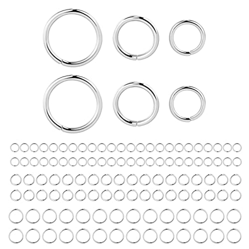 ALEXCRAFT Sterling Silver Jump Rings for Jewelry Making 4mm 5mm 6mm 925 Sterling Silver Open Jump Rings for DIY（60 PCS） - Image 1