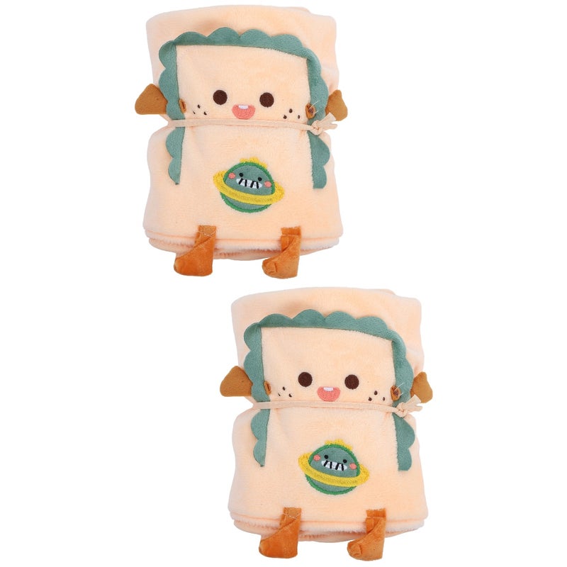 🧸 طقم بطانيتين قيلولة بألوان متعددة وتصميم مستطيل مدمج - Image 1