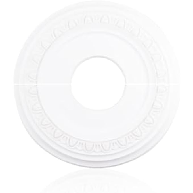 1PACK SPLIT LIGHTING PU CEILING 3D MODELING CEILING COVER PLATE CEILING FAN MEDALLION HOUSE 12 INCH OD X 4 INCH ID - Image 1