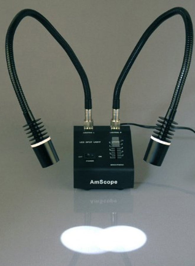 AmScope LED-6W Powerful 6 Watt LED Dual Gooseneck Lights Illuminator - Image 2
