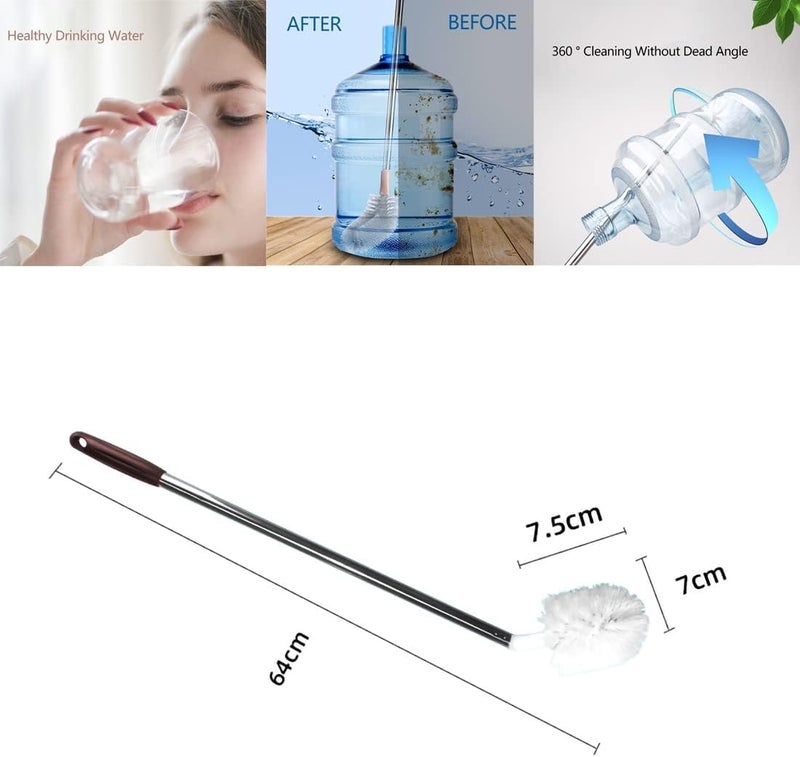Water Bottle Brush Set with Long Handle, 5 Gallon Jug Cleaner, Stiff Bristles, Multicolor - Image 1