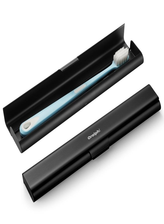 Oralphi Aluminum Toothbrush Travel Case, Portable Travel Toothbrush Holder, Durable Manual Toothbrush Box Container for Traveling, Bathroom, Camping, Business Trip-Black - Image 1