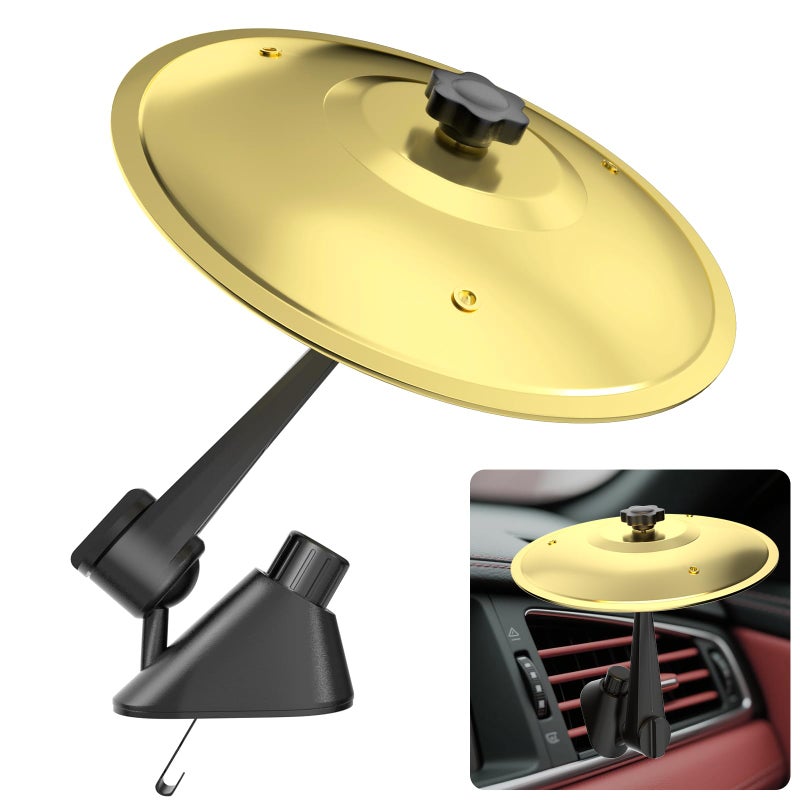 MENGBEI Car Cymbal Air Vent, Mini Car Crash Cymbals, Add Fun to Your Drive with Car Drum | A Great Gift For Drummers And Music Lovers | All Vehicle Types (Gold, 5.5 Inch) - Image 1