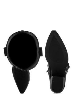 London Rag Studs Embellished Cowboy Boots in Black  - Image 4