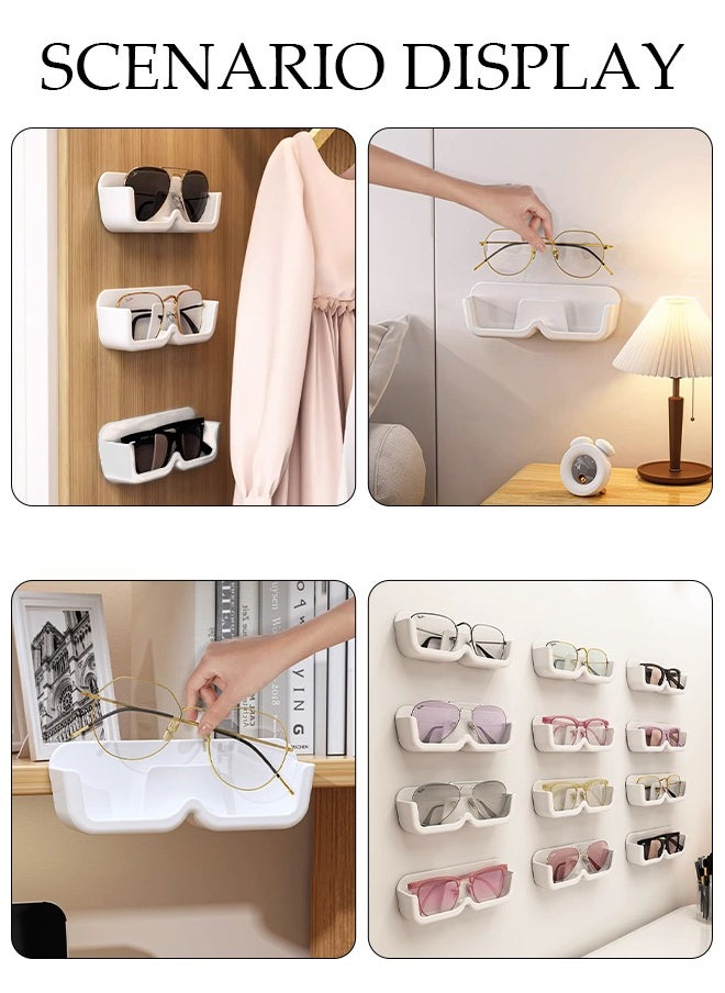 DUNISO - 3PCS Glasses Storage Box Sunglasses Organizer Case Wall Hanging Punch-free Decorative Glasses Case Sunglasses Storage Rack White for Women Men - Image 1