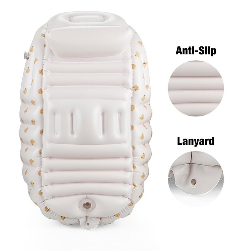 PandaEar 2 Pack Baby Inflatable Bathtub  Baby Seat for 3 Months Portable Travel Baby Infant Bath Tub and Infant Chair Toddler Floor Seats with Built in Air Pump for Newborn - Image 5