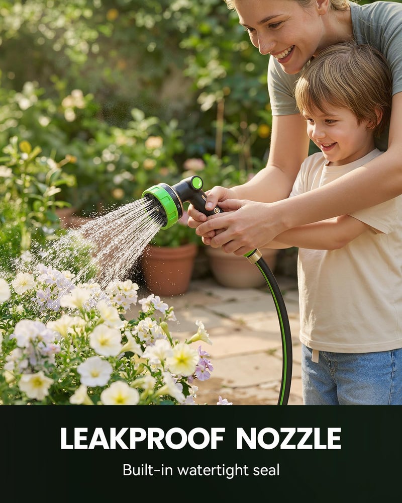 RAINPOINT Garden Hose Nozzle Heavy Duty - 100% Metal Thumb Control Spray Nozzles for Garden Hose High Pressure, 10 Patterns Water Hose Nozzle for Car Wash, Watering Lawn and Pets, Green - Image 4