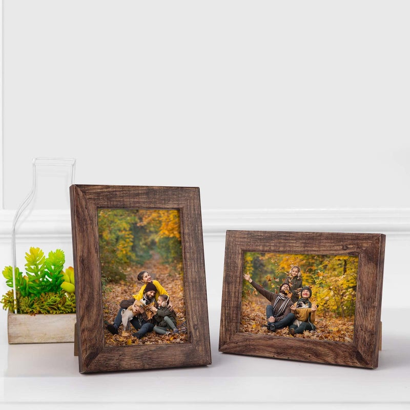 PETAFLOP 4x6 Picture Frame Set of 7  Rustic Frames Display 4 by 6 Inch Photo for Wall or Tabletop - Image 3