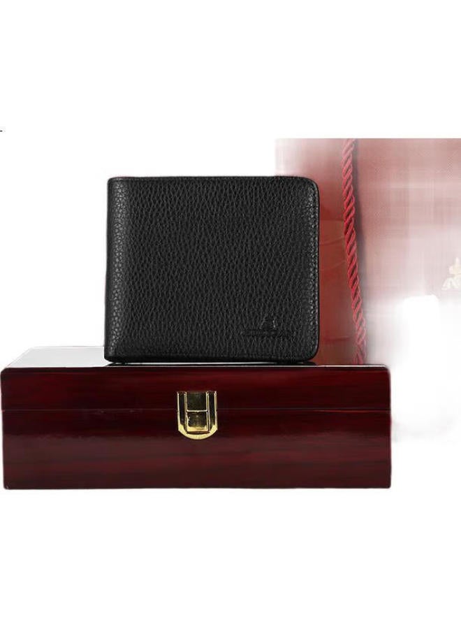 Scarecrow Wallet For Men, Genuine Top-Grain Leather, Short Bifold Wallet, High-End Gift Box, Qixi Valentine'S Day Gift For Boyfriend - Image 3