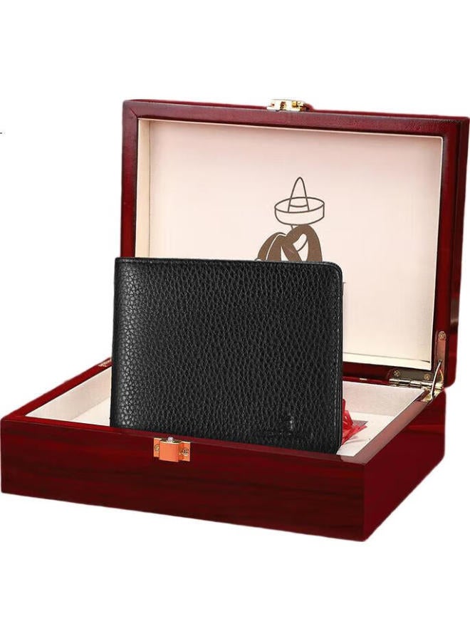 Scarecrow Wallet For Men, Genuine Top-Grain Leather, Short Bifold Wallet, High-End Gift Box, Qixi Valentine'S Day Gift For Boyfriend - Image 2