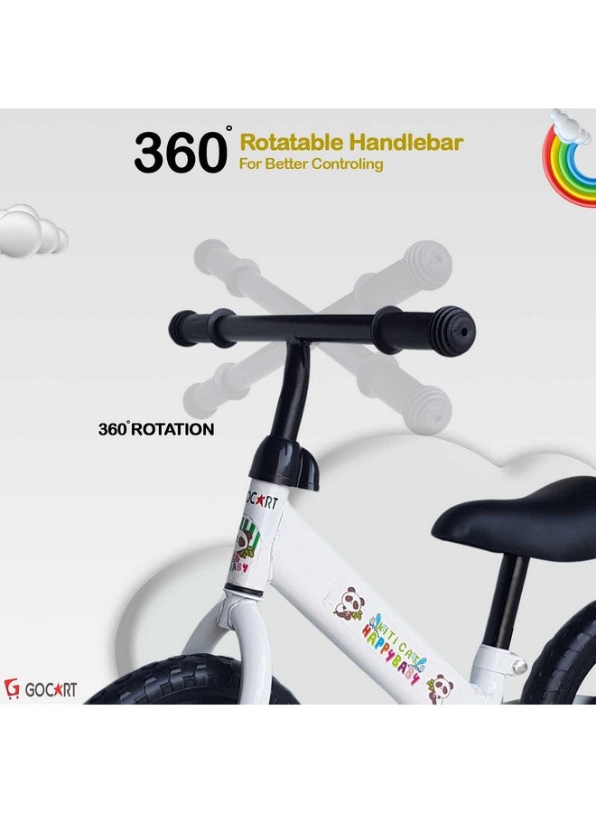 GOCART WITH G LOGO GOCART WITH G LOGO Kids Training Bicycle Without Pedal for 1.5 to 3 Year Old Kids (White (Black MAG Wheel)) - Image 4