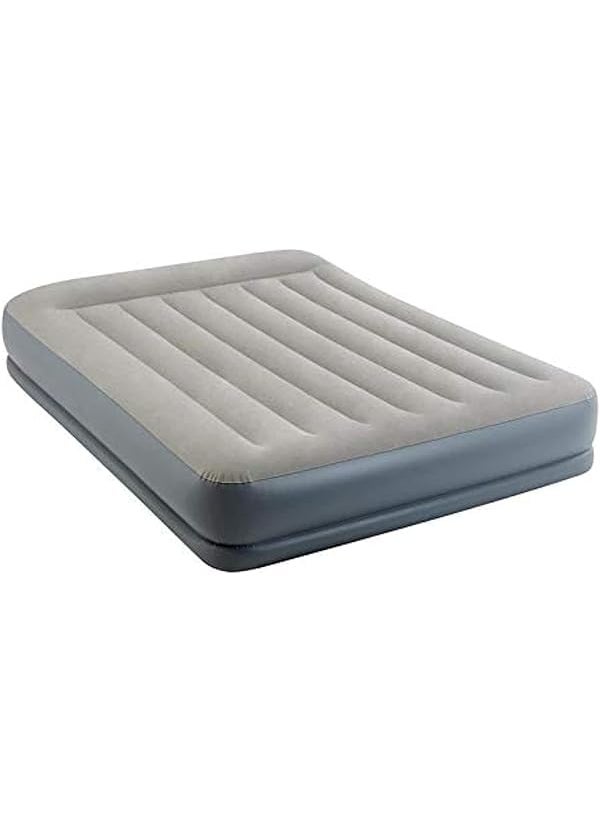 VWretails VWretails PVC DuraBeam Pillow Rest MidRise Airbed Queen Size with Builtin Pump and FiberTech Construction Multicolor 
