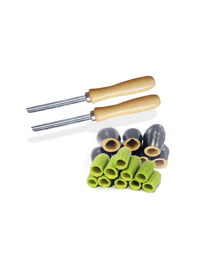 erorex 2 pcs zucchini pumpkin vegetable corer stainless steel corer tool kitchen filler vegetable vegetable seed remover corer tool gadget drill bit - Image 1