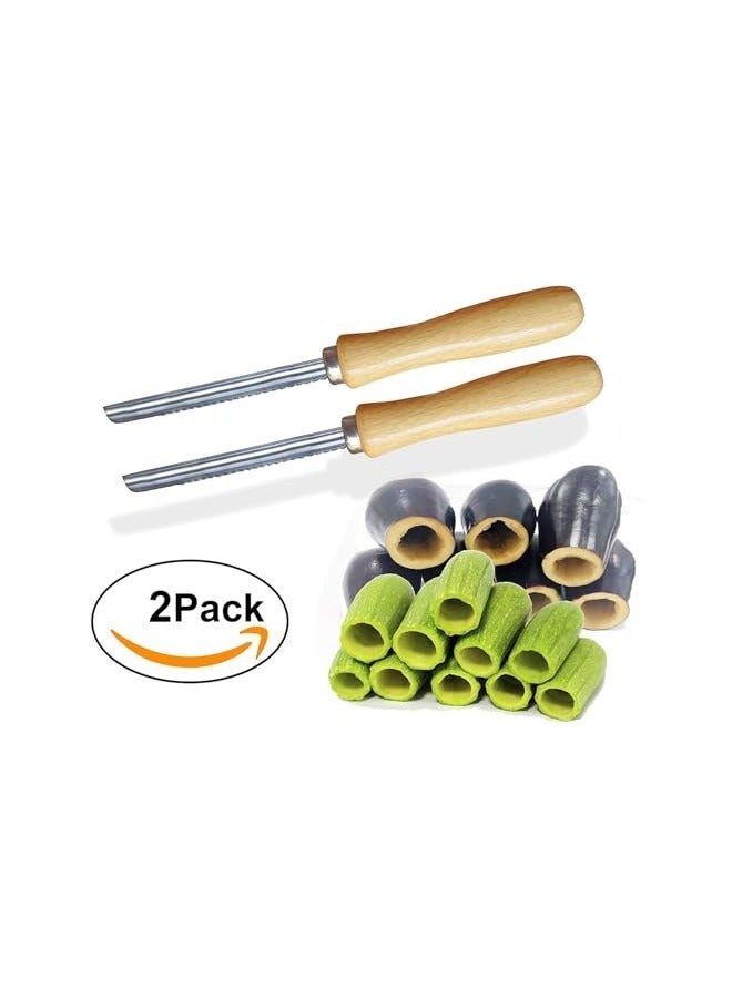 erorex 2 pcs zucchini pumpkin vegetable corer stainless steel corer tool kitchen filler vegetable vegetable seed remover corer tool gadget drill bit - Image 3