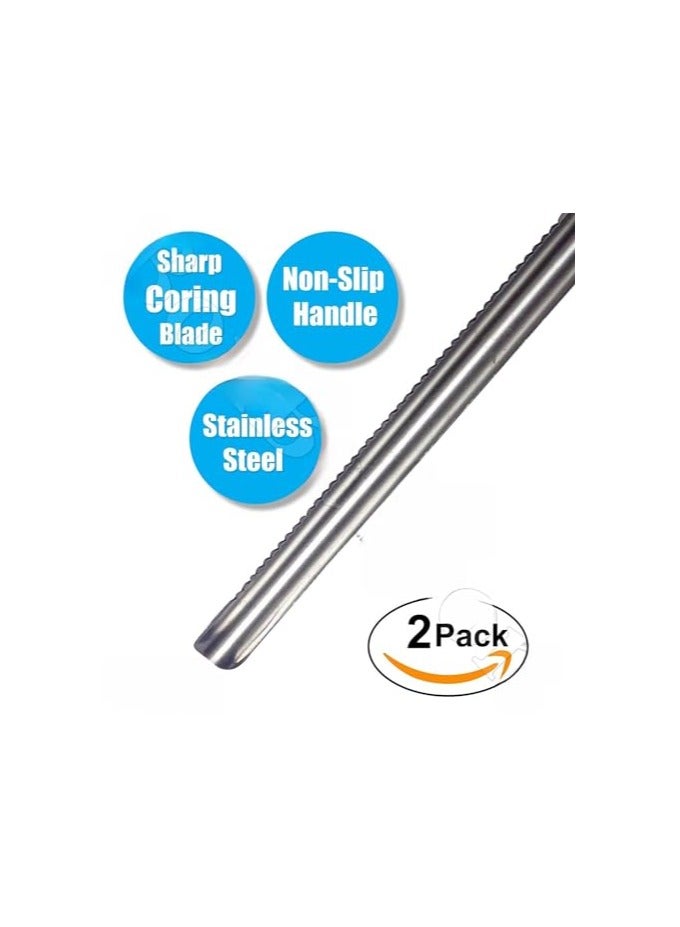 erorex 2 pcs zucchini pumpkin vegetable corer stainless steel corer tool kitchen filler vegetable vegetable seed remover corer tool gadget drill bit - Image 4