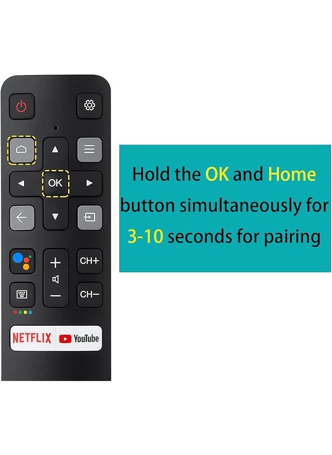 erorex New Remote Control Rc802V Fnr1 Fit For Tcl Tv 32S6500A 65P8S 65P8 55P8S 55P8 55Ep680 50P8S 50P8 49S6800Fs 49S6800 49S6510Fs 32S6500 32S6500S 32S6800S 32S6510S 32A325 32A323  - Image 3