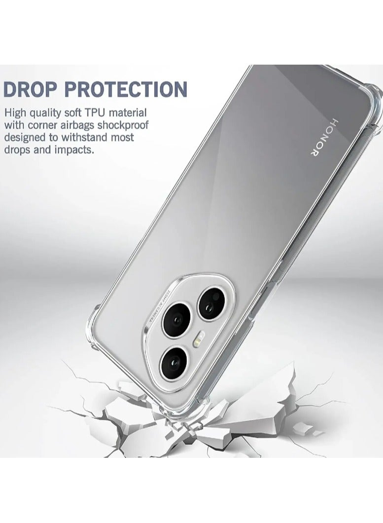 Case for Honor 400 Pro Clear TPU Four Corners Grade Protection Cover Transparent Soft Silicone  - Image 2