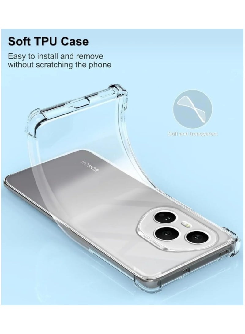 Case for Honor 400 Pro Clear TPU Four Corners Grade Protection Cover Transparent Soft Silicone  - Image 3