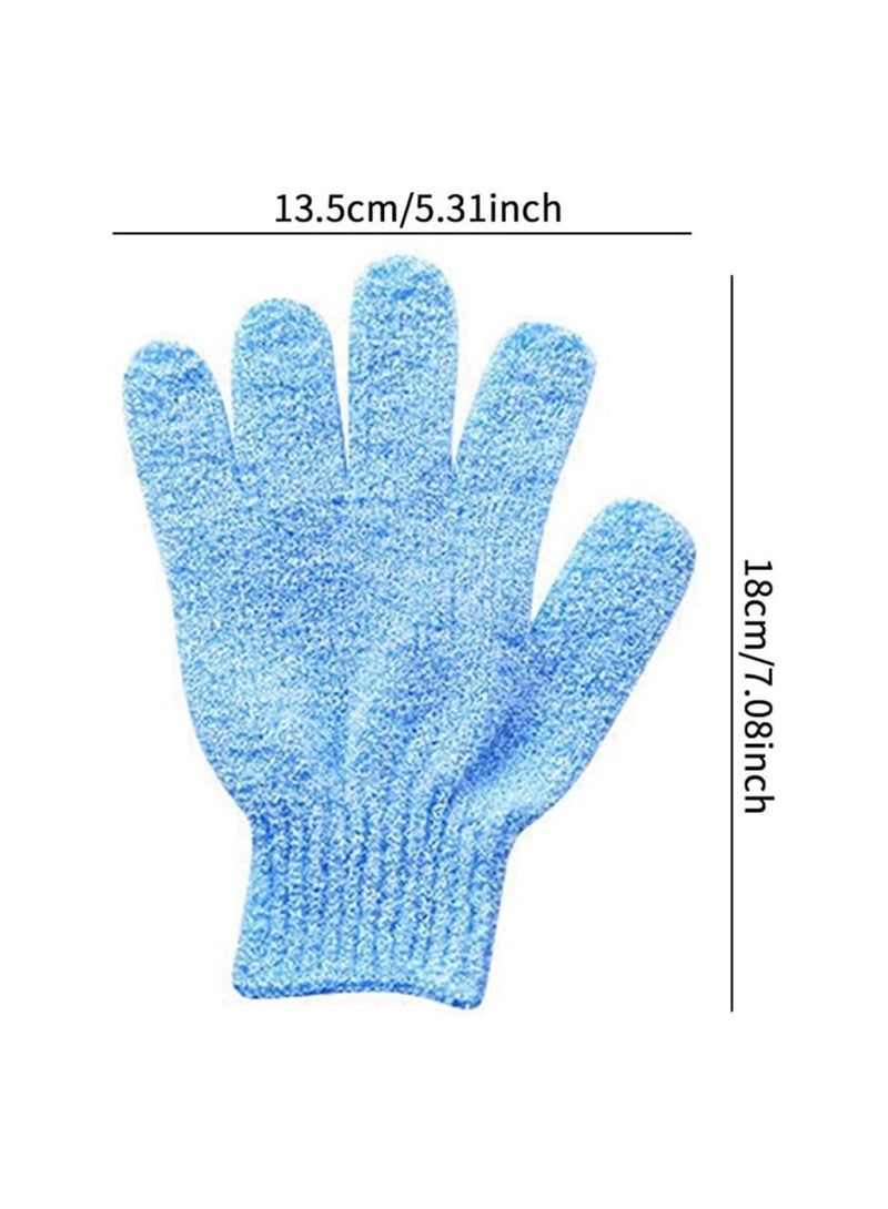2pcs Exfoliating Gloves, Double Sided Bath Gloves, Skin Exfoliator for Body, Spa Massage Dead Skin Cell Remover, Shower Accessories for Women and Men Blue  - Image 2