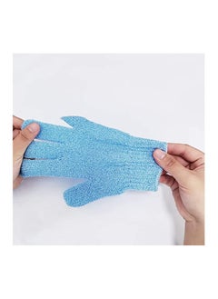 Generic 2pcs Exfoliating Gloves, Double Sided Bath Gloves, Skin Exfoliator for Body, Spa Massage Dead Skin Cell Remover, Shower Accessories for Women and Men Blue  - Image 3