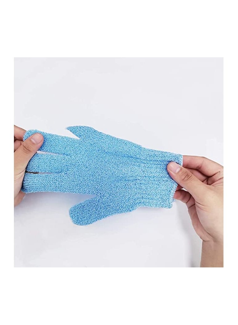 2pcs Exfoliating Gloves, Double Sided Bath Gloves, Skin Exfoliator for Body, Spa Massage Dead Skin Cell Remover, Shower Accessories for Women and Men Blue  - Image 3