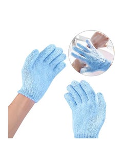 Generic 2pcs Exfoliating Gloves, Double Sided Bath Gloves, Skin Exfoliator for Body, Spa Massage Dead Skin Cell Remover, Shower Accessories for Women and Men Blue  - Image 4