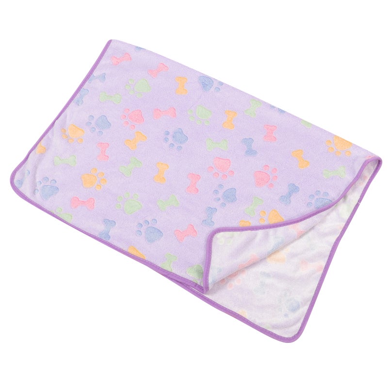 2 pcs Pet Carpet Coral Small Bone Printed Pet Dog Blanket Cushion Sleep Mat (104x76cm) - Image 5
