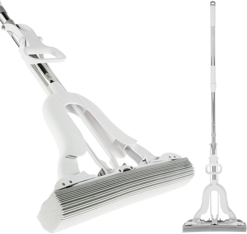 KRLZ SelfWringing Sponge MopAbsorbent Roller for Floor Cleaning Includes 1 Reusable Heads Quickie Butterfly Squeeze Mop for Wet Dry Home Use - Image 1