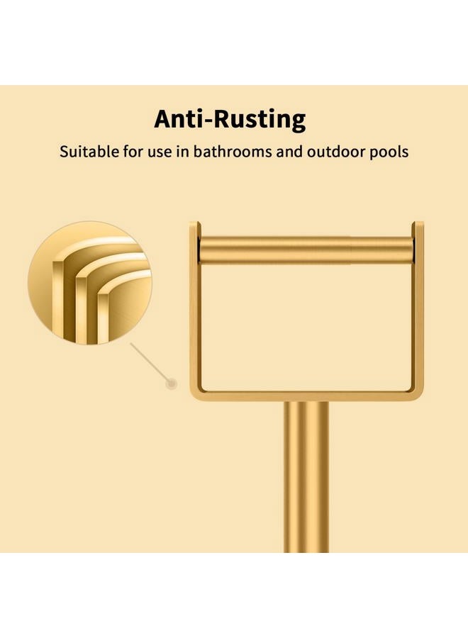 YUMORE Toilet Paper Holder Free Standing, Stainless Steel Toilet Paper Stand, Weighted Base Floor Tissue Roll Holder for Bathroom,Gold 200UP - Image 5