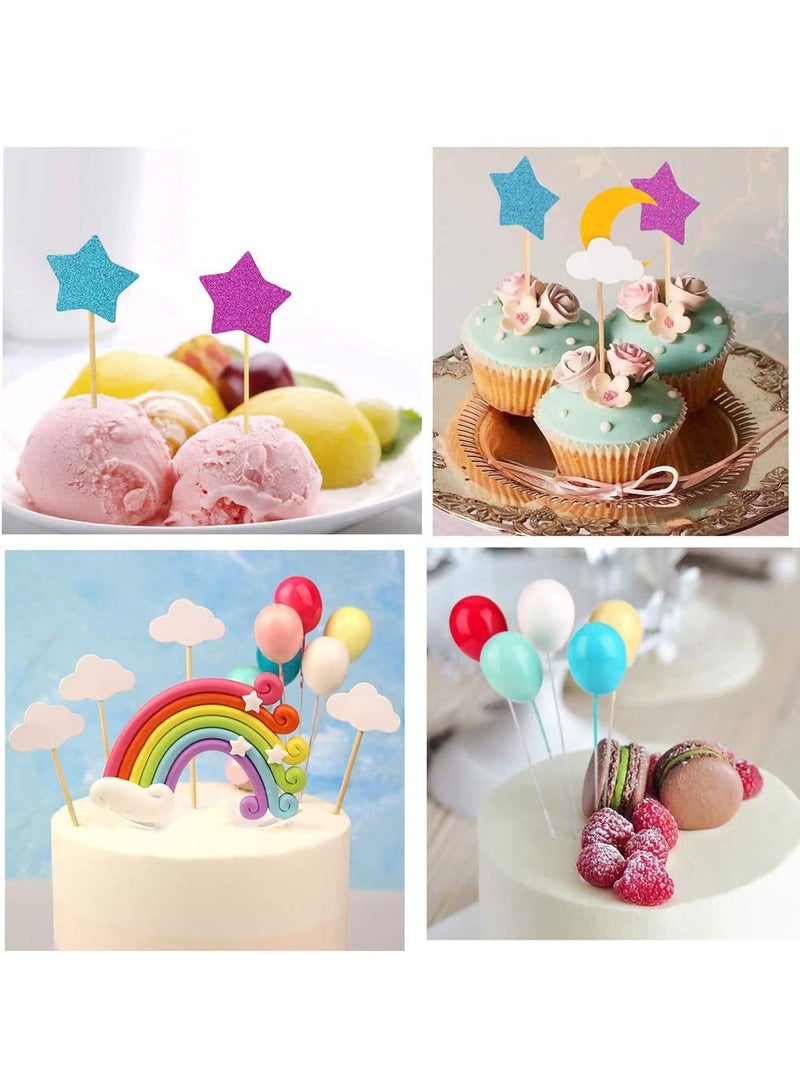 SYOSI Unicorn Cake Topper Kit, Good Unicorn Cake Topper Cloud Rainbow Star Balloon Cake, 15 Pcs Topper Cake Decorations Stand Up Wafer, for Birthday Wedding Baby Shower Party, Kids Happy Birthday Party - Image 3