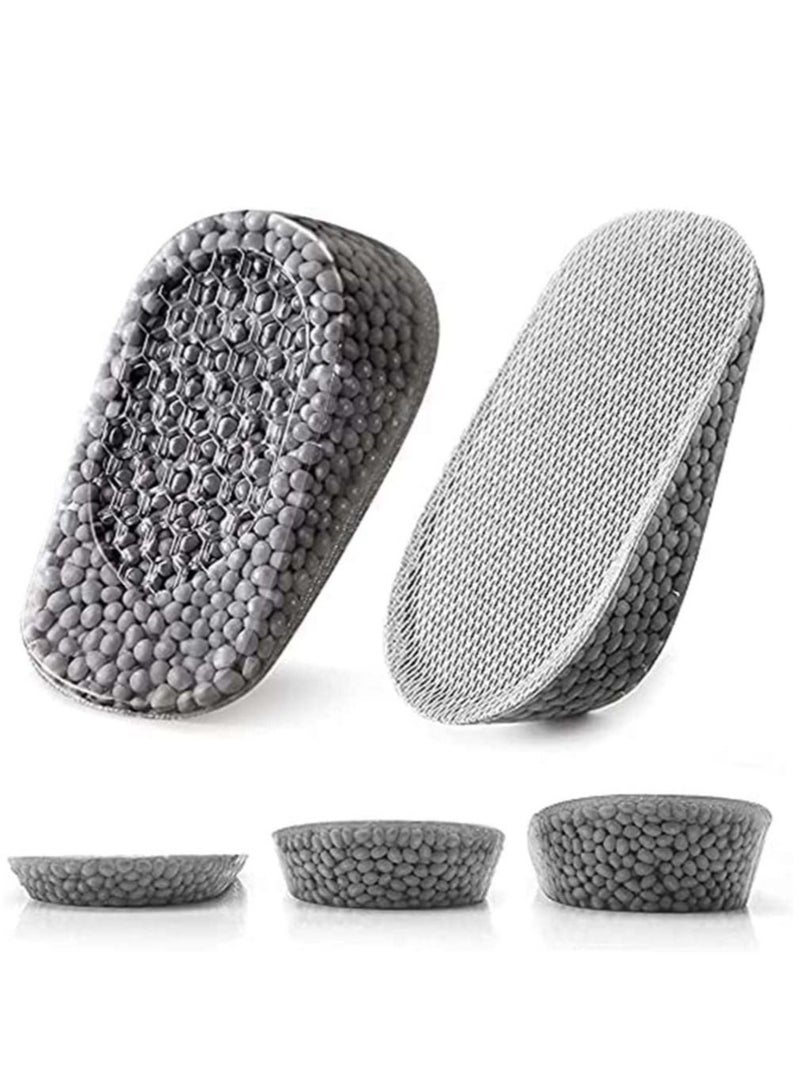 SYOSI Height Increase Insoles Half Pad Silicone Gel Heel Cushion Shock Absorption Pads Soft Washable Women Men Heighten for Leg Length Discrepancies 3 Pairs - Image 1
