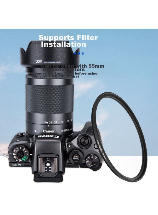 JJC Lens Hood For Canon Rf-s 18-150 Is Stm, 55mm Lens, Compatible With R7 R10 R50 R100 Cameras, Ef-m 18-150 Lens, M50ii - Image 4