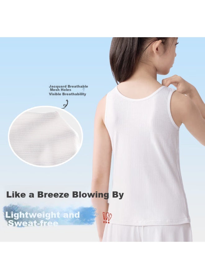 Long time companion Jiusuiban Children's Vest, Girls' Training Bra, Teenage Girls' Bra, Big Kids' Thin Mesh Breathable Vest, 2-in Long Vest - Image 2