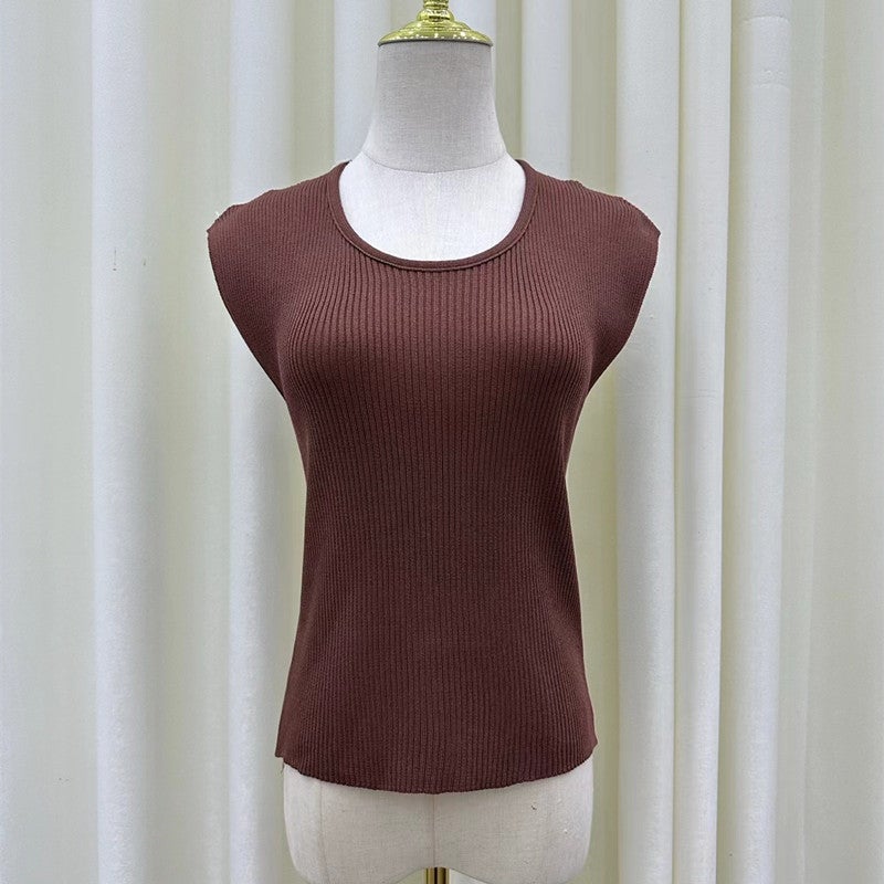 Selling T-Shirts Slim-Fit Ice Silk Short-Sleeved T-Shirt Square Collar Solid Color Slim-Fit Sweater - Image 1