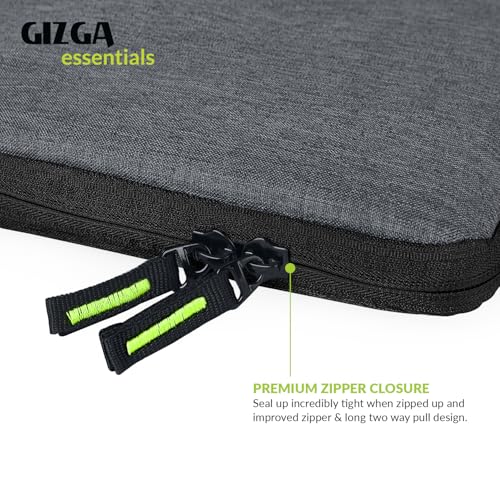 Gizga Essentials 14.1 Inch Laptop Sleeve Case Cover Pouch Bag with Front Pocket| Slim & Water-Resistant Nylon Fabric with Shockproof Foam Padding, Soft Lining & Premium Zipper Closure (Grey) - Image 4