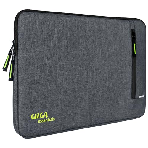 Gizga Essentials 14.1 Inch Laptop Sleeve Case Cover Pouch Bag with Front Pocket| Slim & Water-Resistant Nylon Fabric with Shockproof Foam Padding, Soft Lining & Premium Zipper Closure (Grey) - Image 1