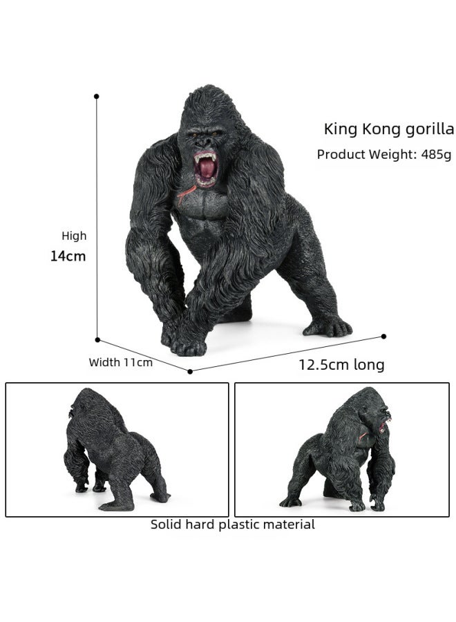 Prehistoric Behemoth King Kong Gorilla Simulation Animal Plastic Solid Model Tyrannosaurus Rex Children's Boys Toy-Color:CM Solid Albino Gorilla + Delivery Platform - Image 5
