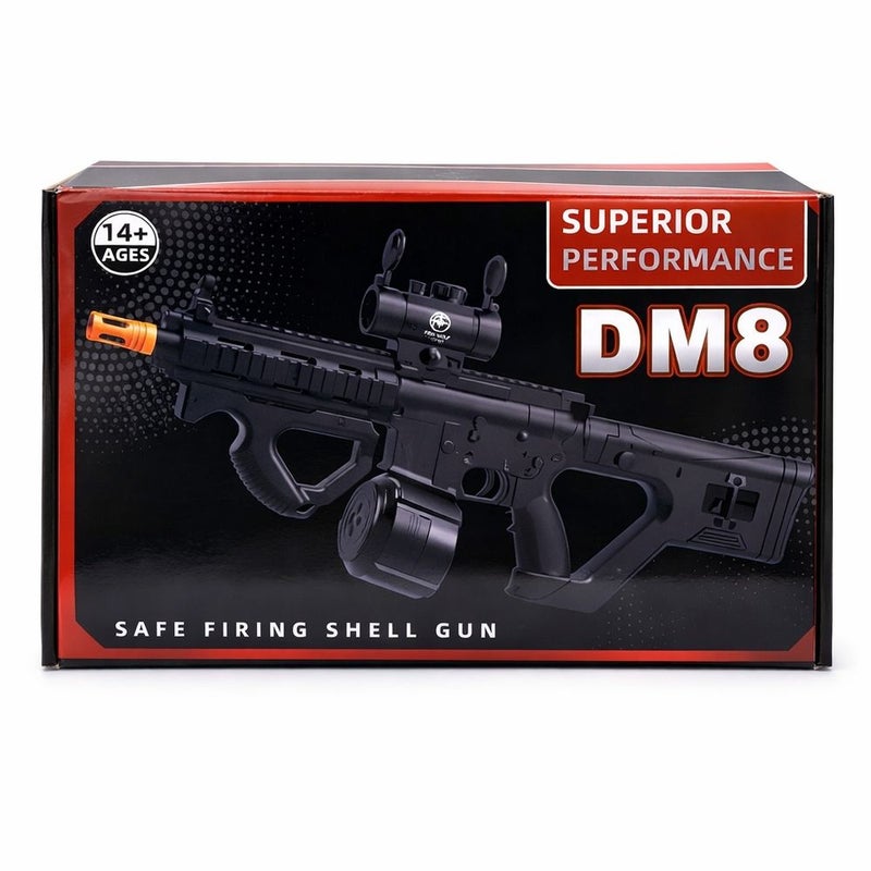 Tactical Assault Toy Gun with Drum Magazine Safe Shell Firing Blaster - Image 4