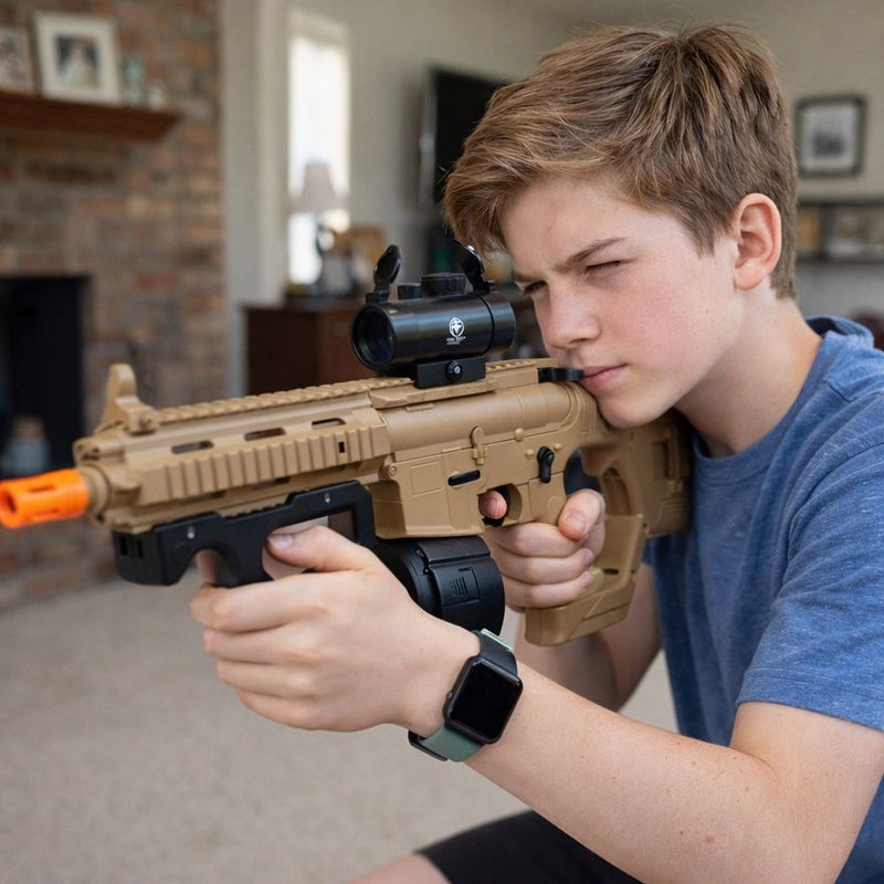 Tactical Assault Toy Gun with Drum Magazine Safe Shell Firing Blaster - Image 2