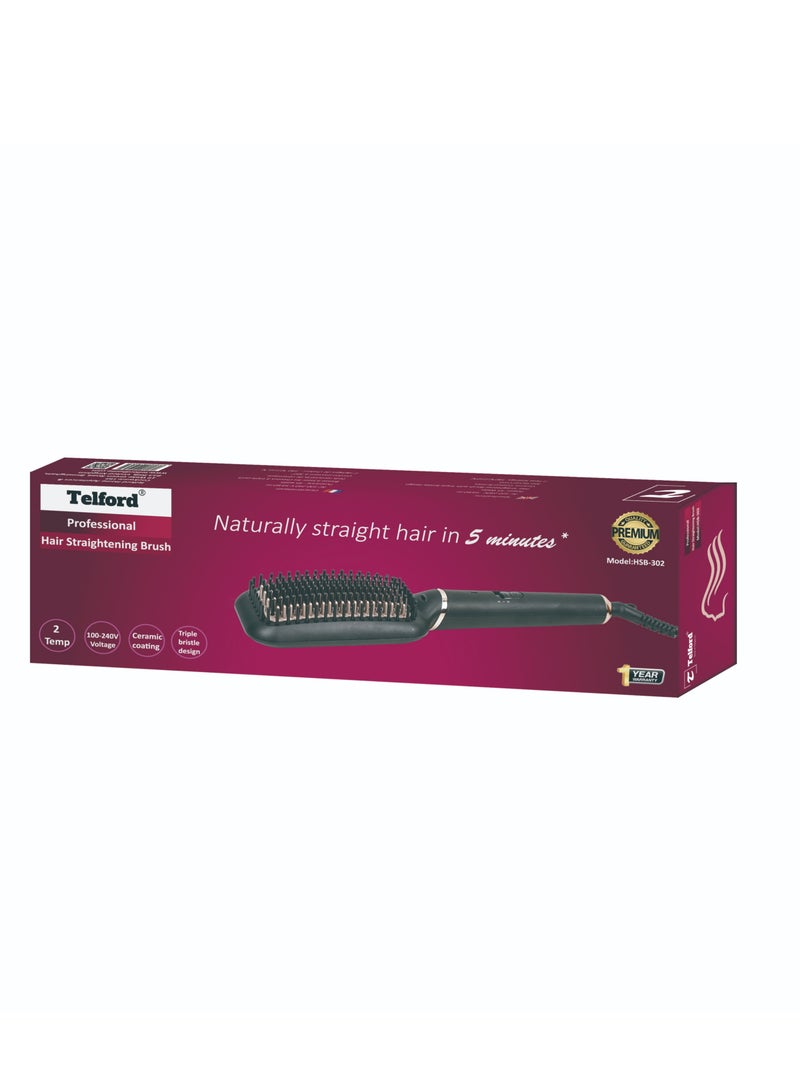 TELFORD Professional Hair Straightening with argan oil infused gold ceramic bristles Model : HSB-302 - Image 1