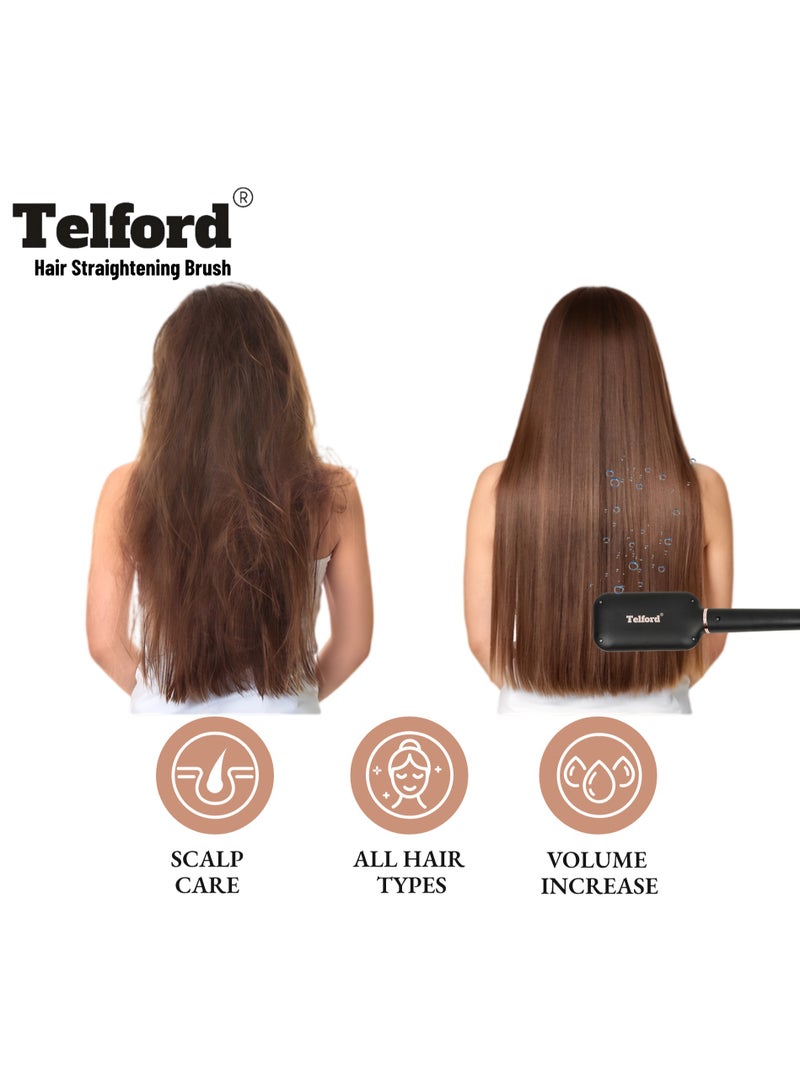 TELFORD Professional Hair Straightening with argan oil infused gold ceramic bristles Model : HSB-302 - Image 5