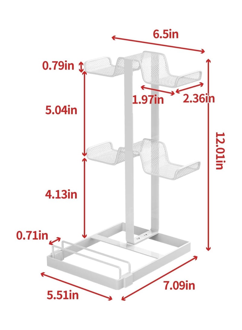 اكسيسن حامل وحدة تحكم عالمي من 3 طبقات مع حامل سماعة رأس، حامل من الفولاذ الكربوني ل PS5 Pro / PS5 Slim Xbox / PS5 Slim Xbox / Switch / PS4 / PS5 / PS5 / PC / iPad / الهاتف المحمول، حامل حامل وحدة التحكم ملحقات الألعاب - Image 2