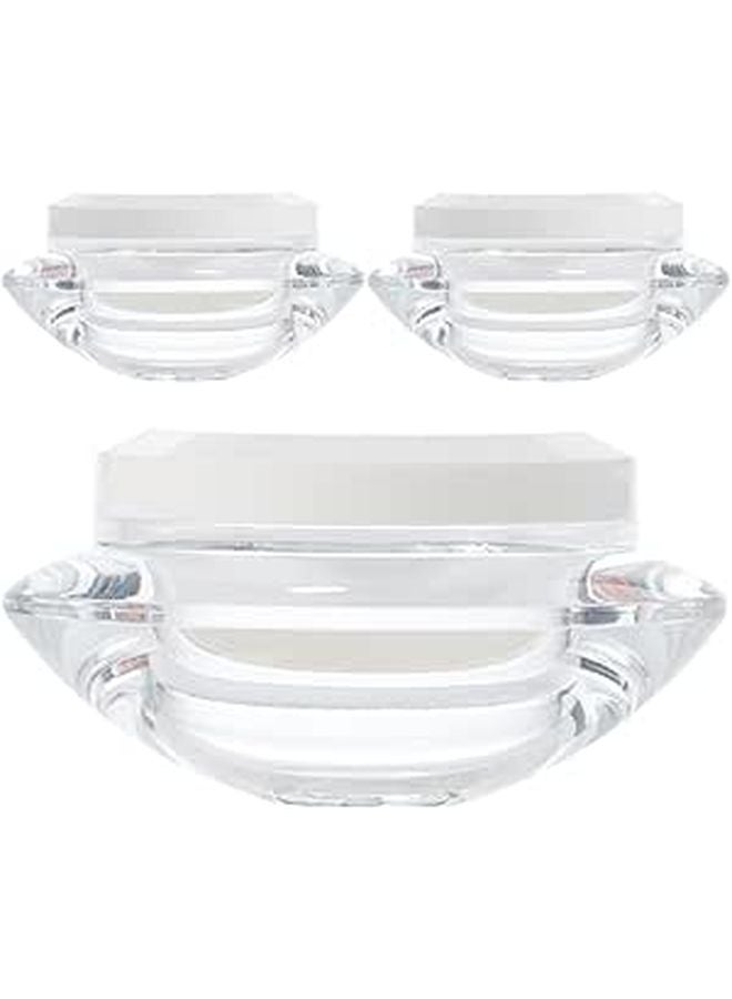 Refillable Travel Face Cream Jars 10g 3 Pack Saucer Shaped With Lids - Image 1