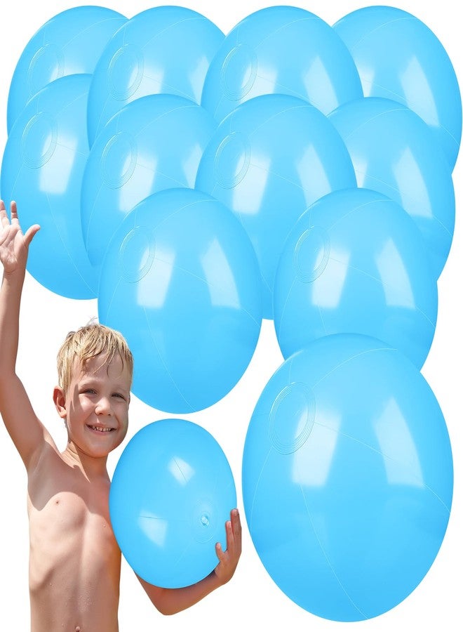Raiten 12 Pcs Beach Ball Inflatable Beach Balls Large Inflatable Ball Floating Ball for Swimming Pool Party Favors Outdoor Activities Summer Birthday Party Supplies (Light Blue,12 Inch) - Image 1